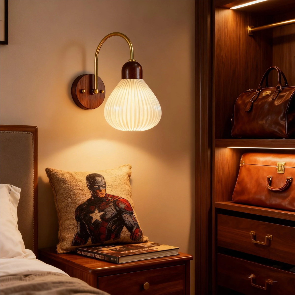 Walnut Wall Light