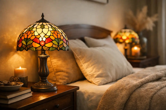 Tiffany Style Bedside Lamps for a Warmer Bedroom