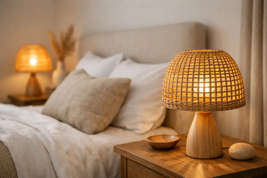 Where to Buy Rattan Bedside Lamps for Warmth