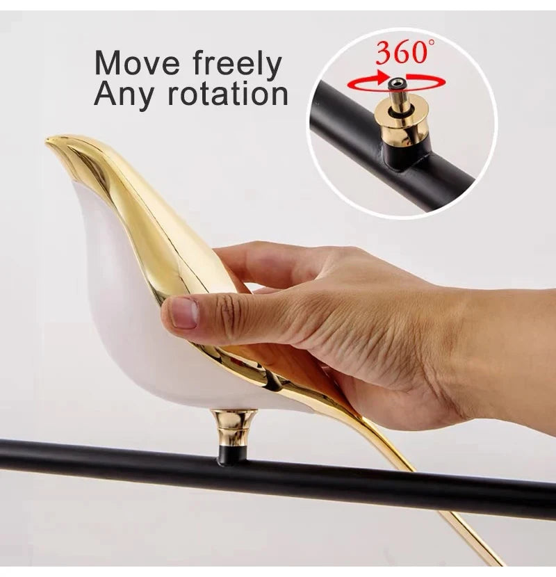 Gold Wall Light with Birds