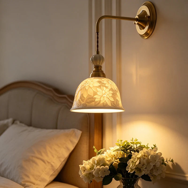 Ceramic Flower Wall Light