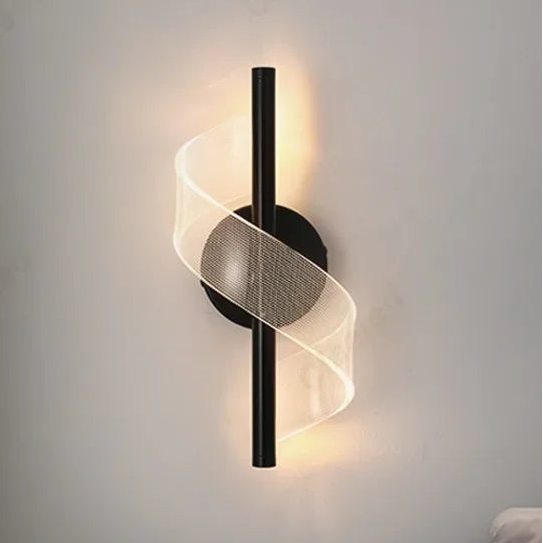 Black Spiral Wall Light