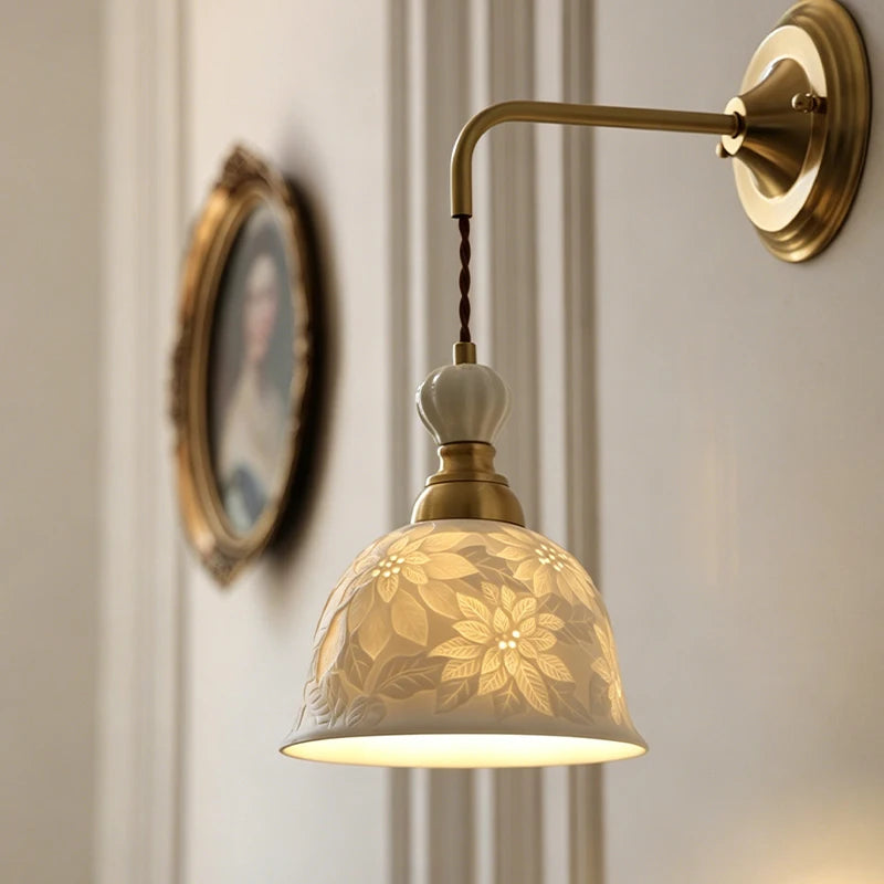 Ceramic Flower Wall Light