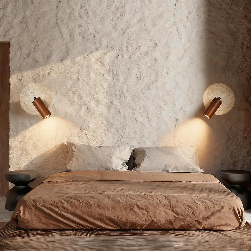 Stone and Wood Wall Light