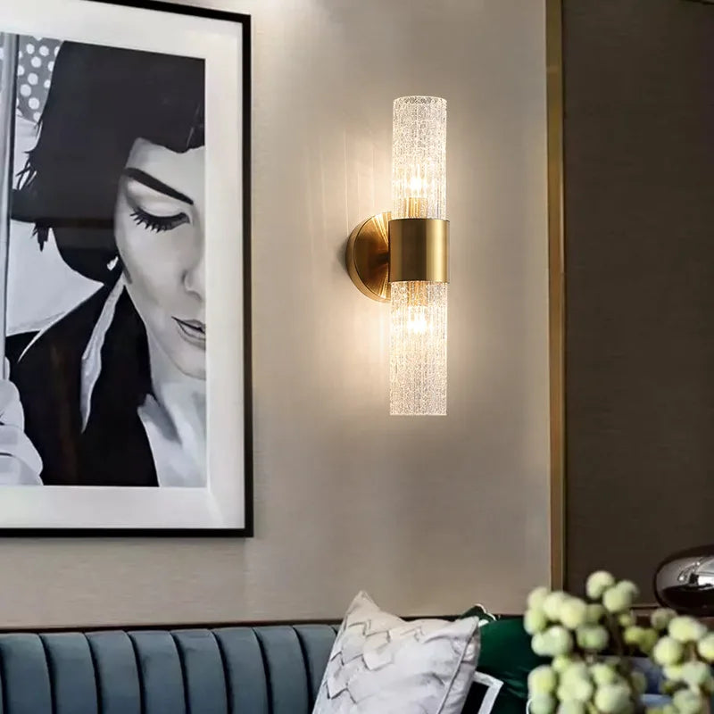 Ribbed Glass Wall Light