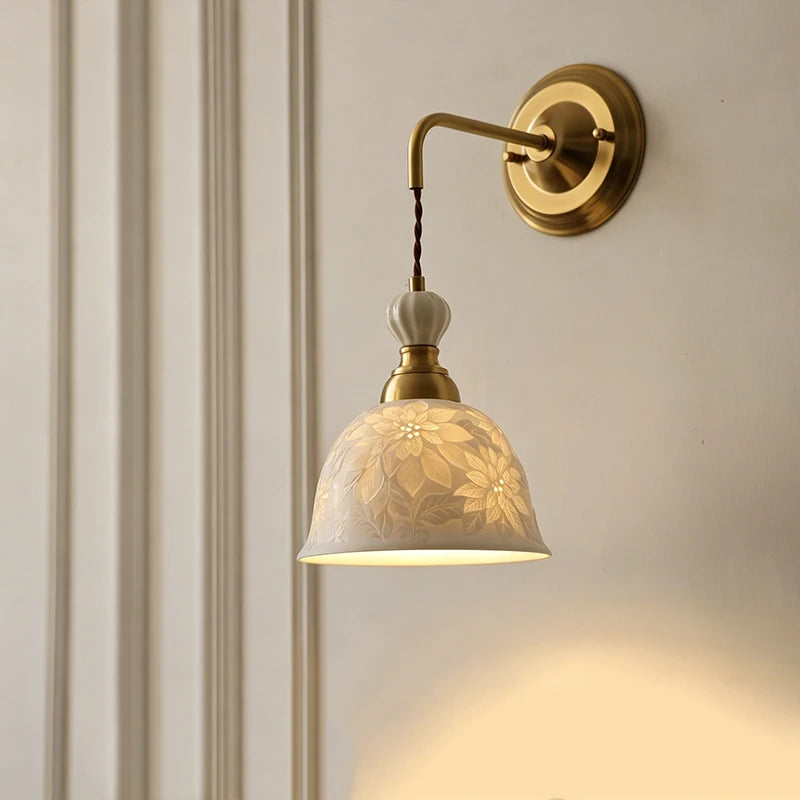 Ceramic Flower Wall Light