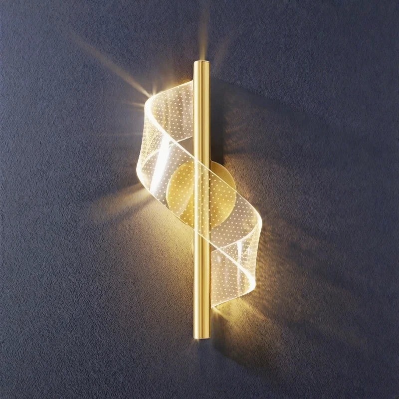 Gold Spiral Wall Light