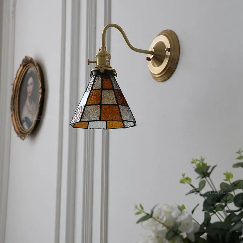 Orange Art Deco Wall Light
