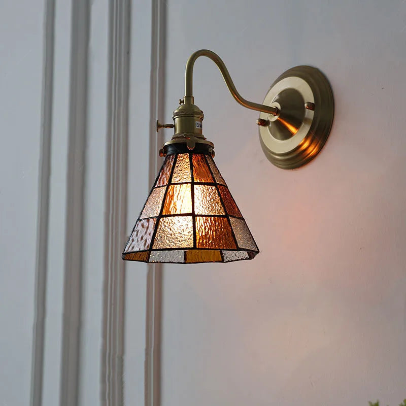 Orange Art Deco Wall Light
