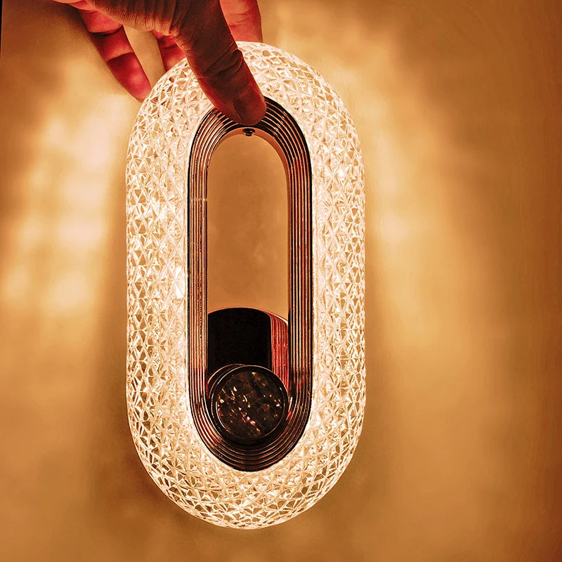Gold Crystal Glow Wall Light 