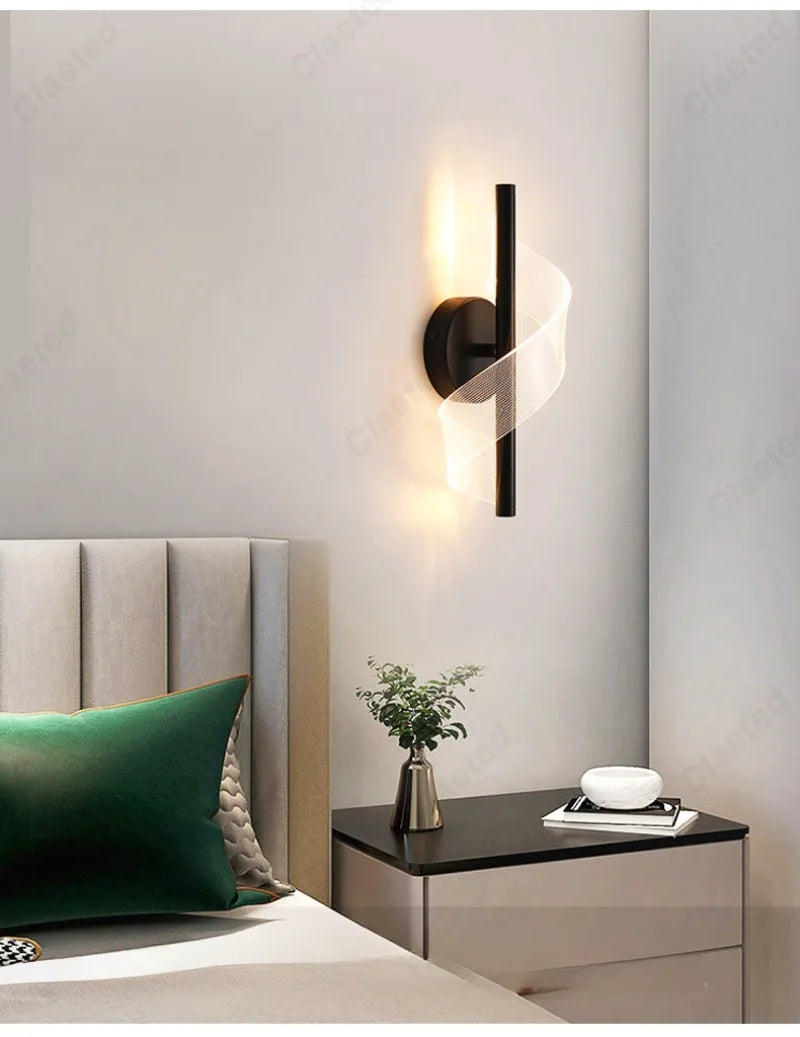 Black Spiral Wall Light