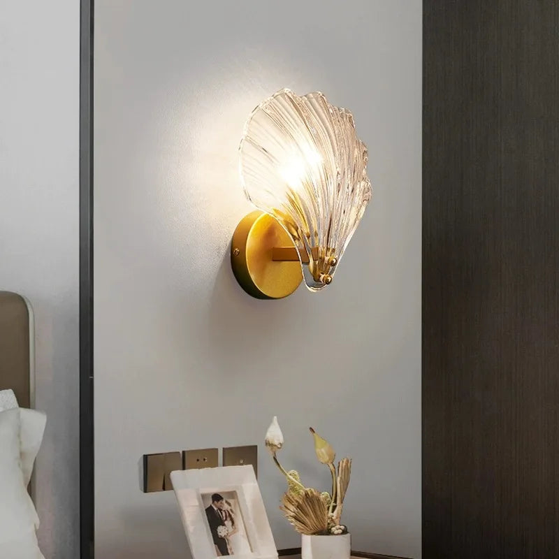 Glass Shell Wall Light