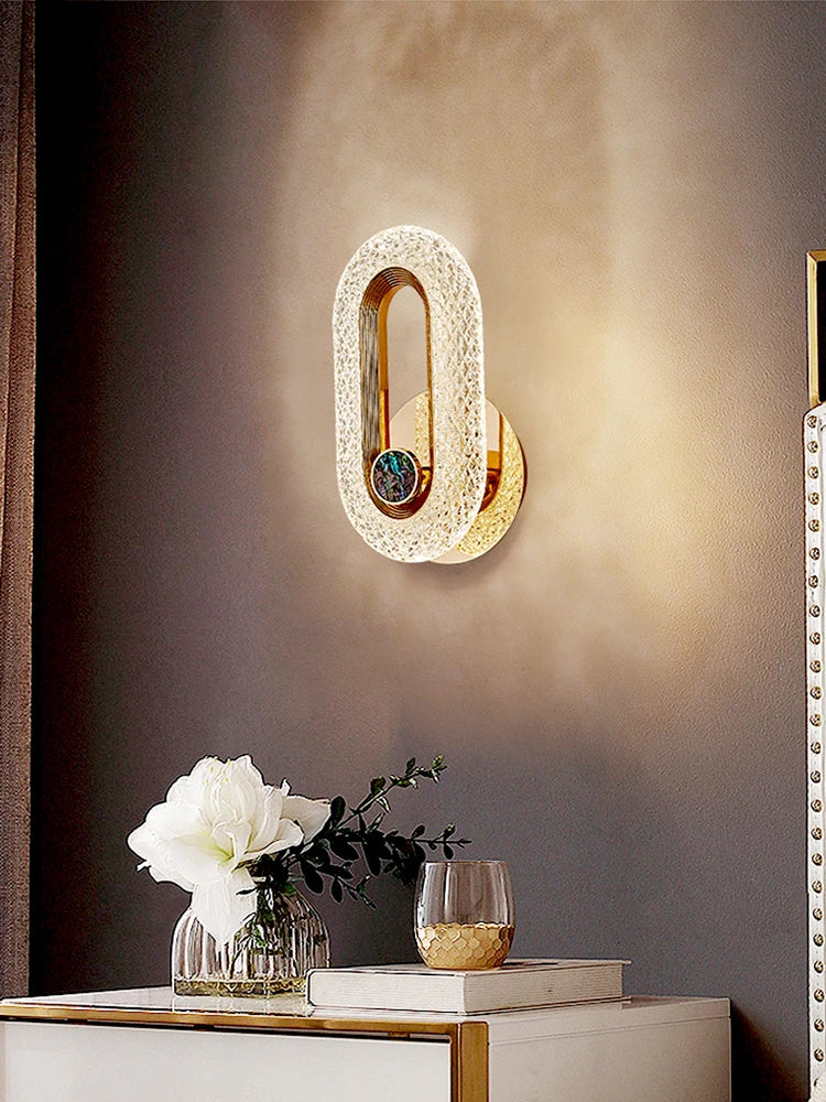 Gold Crystal Glow Wall Light 