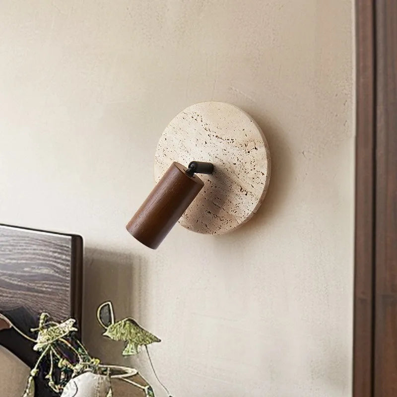 Stone and Wood Wall Light