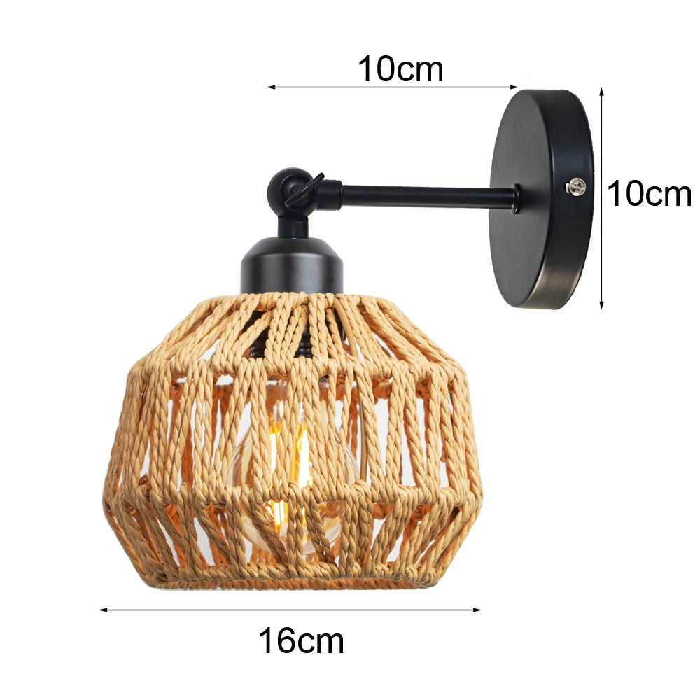 Woven Rattan Wall Light