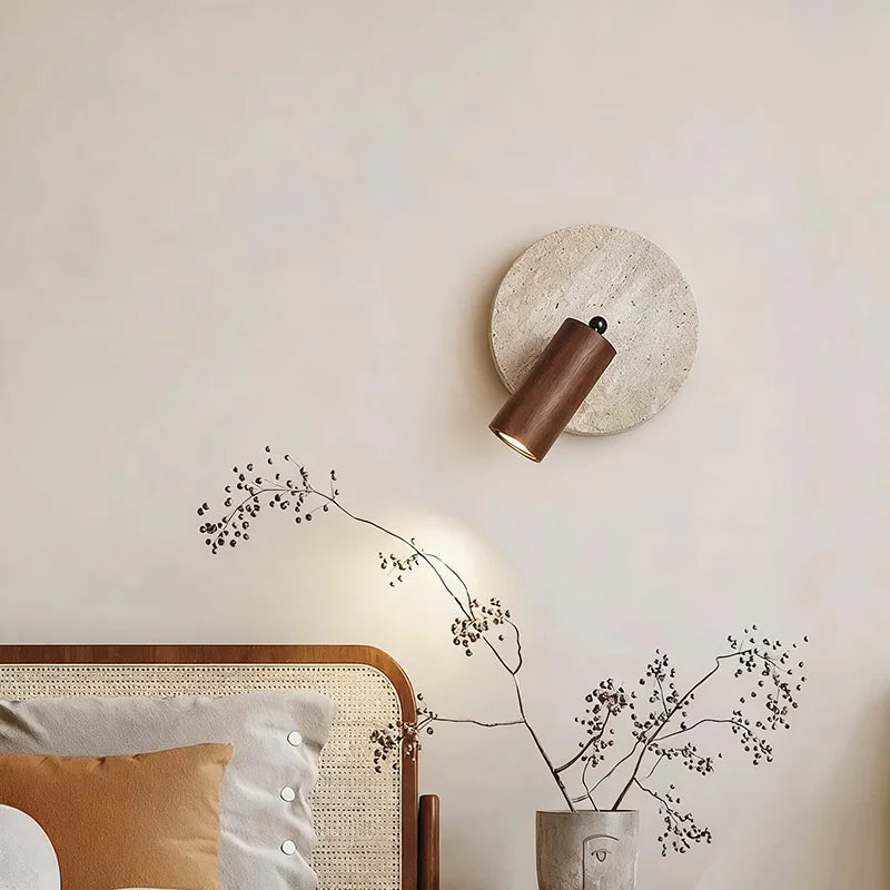 Stone and Wood Wall Light