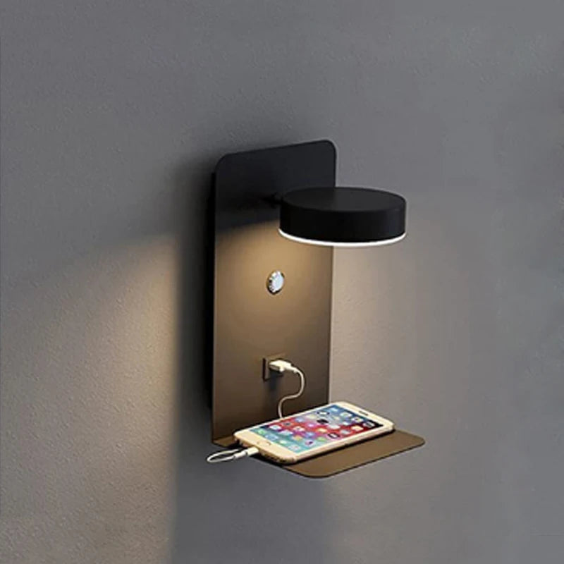 LED Wall Lamp With Switch And USB Charging Port