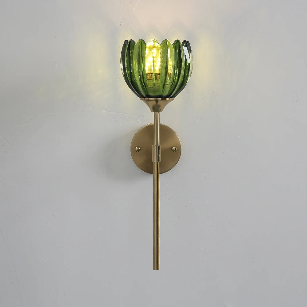 Green Flower Wall Light
