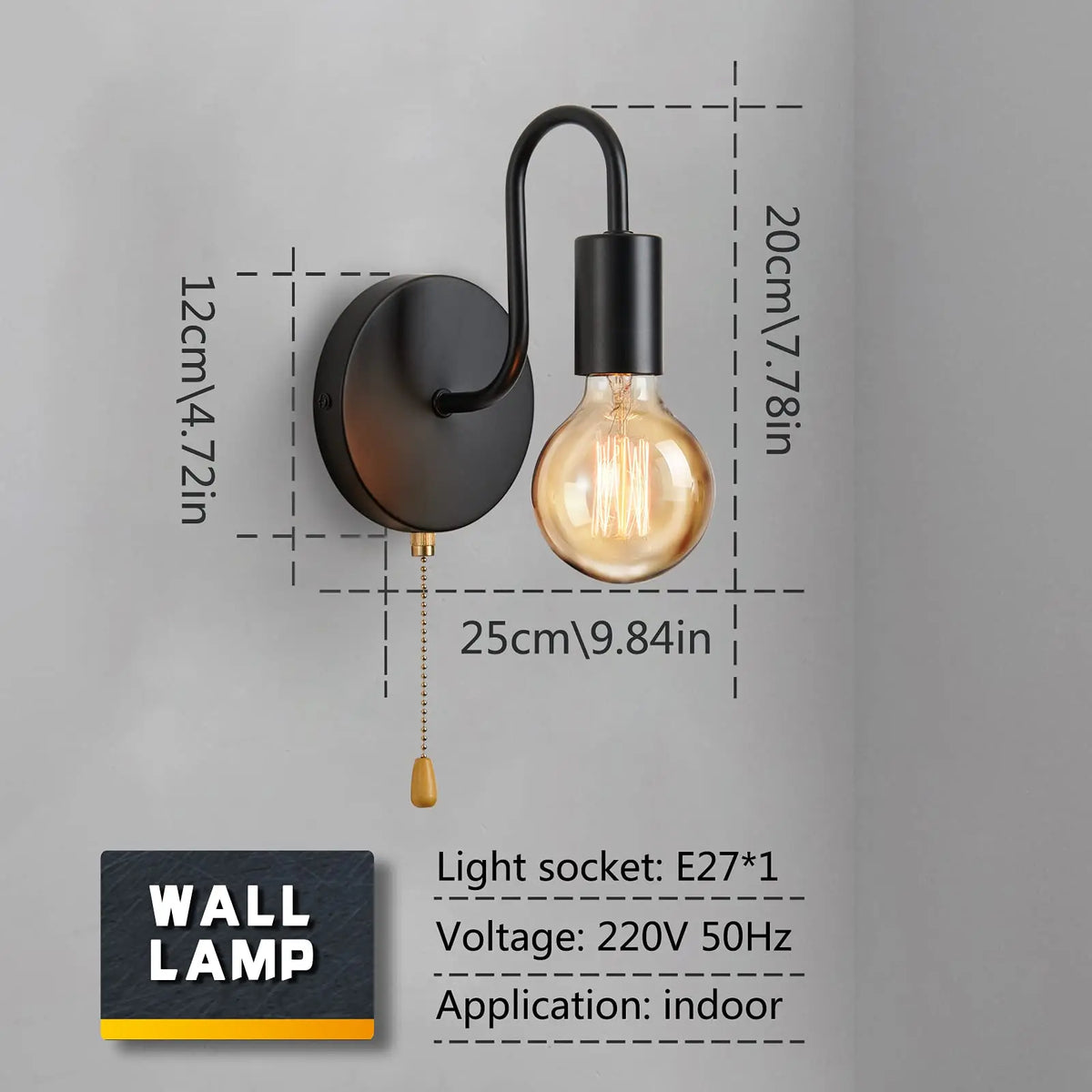 Industrial Iron Wall Light