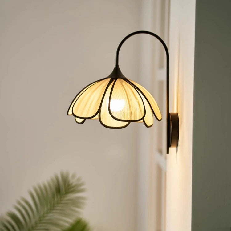Rattan Wall Light Petal Shade