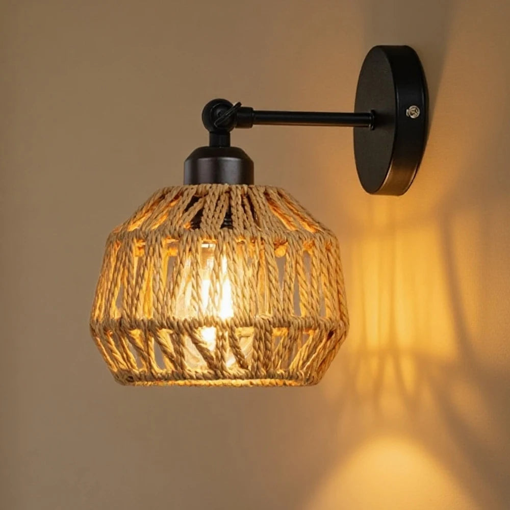 Woven Rattan Wall Light