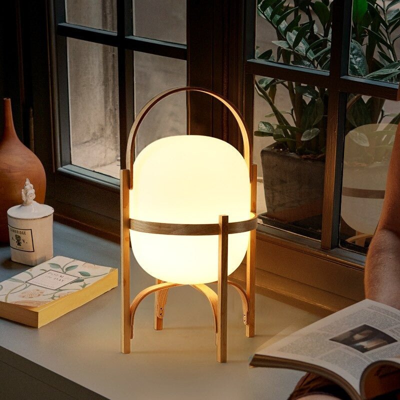 Japanese Wooden Bedside Lamp
