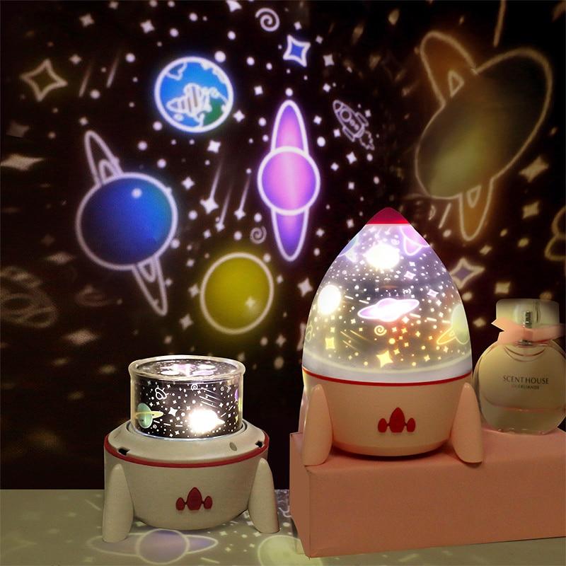 Space Rocket Projector Night Light